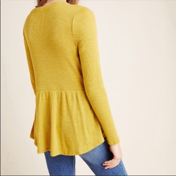 Anthropologie T.la Jill Babydoll Top Yellow NWT S - Picture 4 of 8